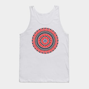 Beautiful Mandala Black and Red Tank Top